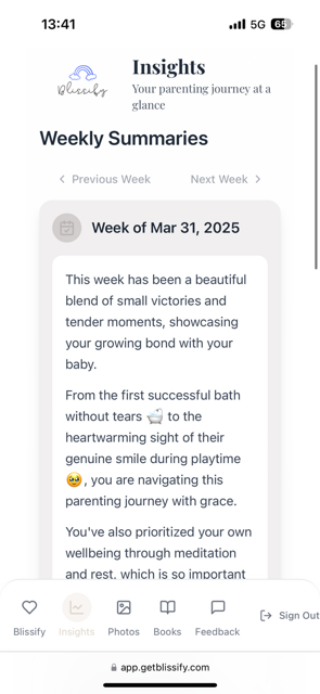 Review Weekly Summaries screenshot
